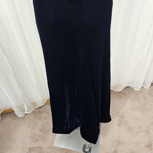 Velasco Andersson Deep Navy Blue Velvet Dress Square Neck Size 8 - Picture 10 of 12